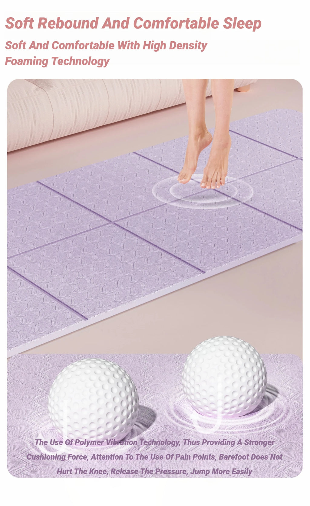 Foldable Yoga Mat Mute  Eco Friendly Folding Travel Fitness Exercise Double Sided Non-Slip For Pilates & Floor Workouts Dance